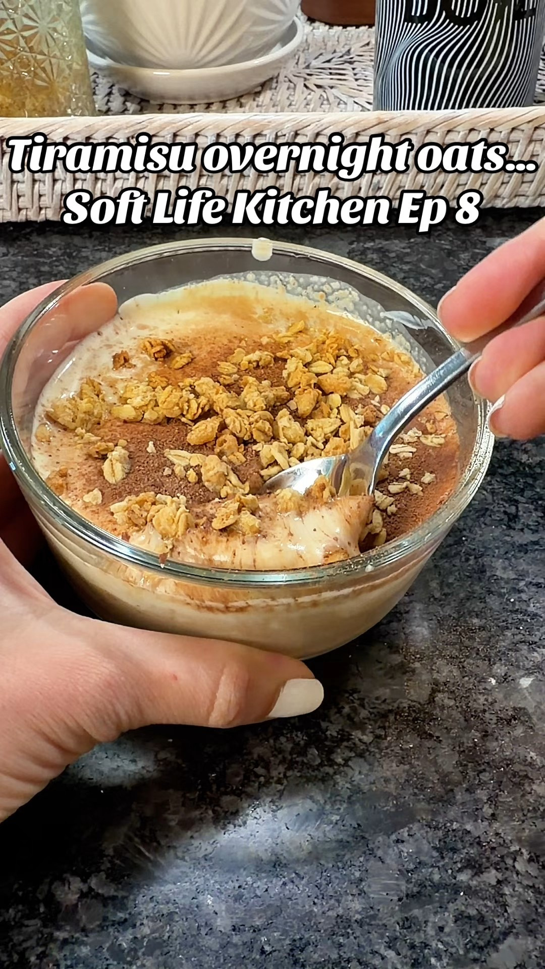 Soft life breakfast for the girlies who need something quick, pretty, and delicious ✨
Tiramisu overnight oats using coffee + cocoa + creamy yogurt + granola … this one feels like a hug in a jar.
Episode 8 of Soft Life Kitchen 🤎


#LTKselfcare #LTKmorningroutine #LTKdayinmylife