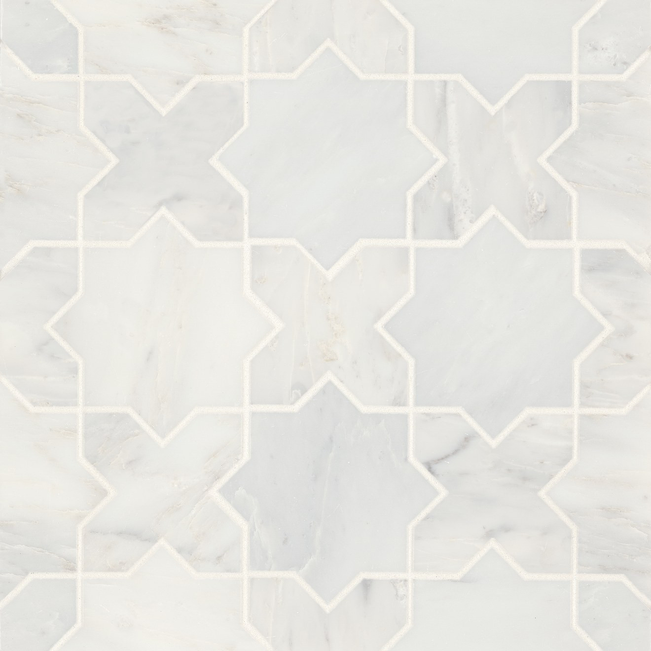 Monet Honed Marble Mosaic 6 Tile in Oriental White | Bedrosians Tile and Stone