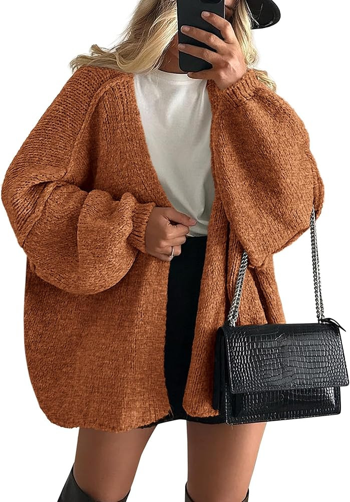 PRETTYGARDEN Womens Open Front Oversized Cardigan Sweaters | Amazon (US)