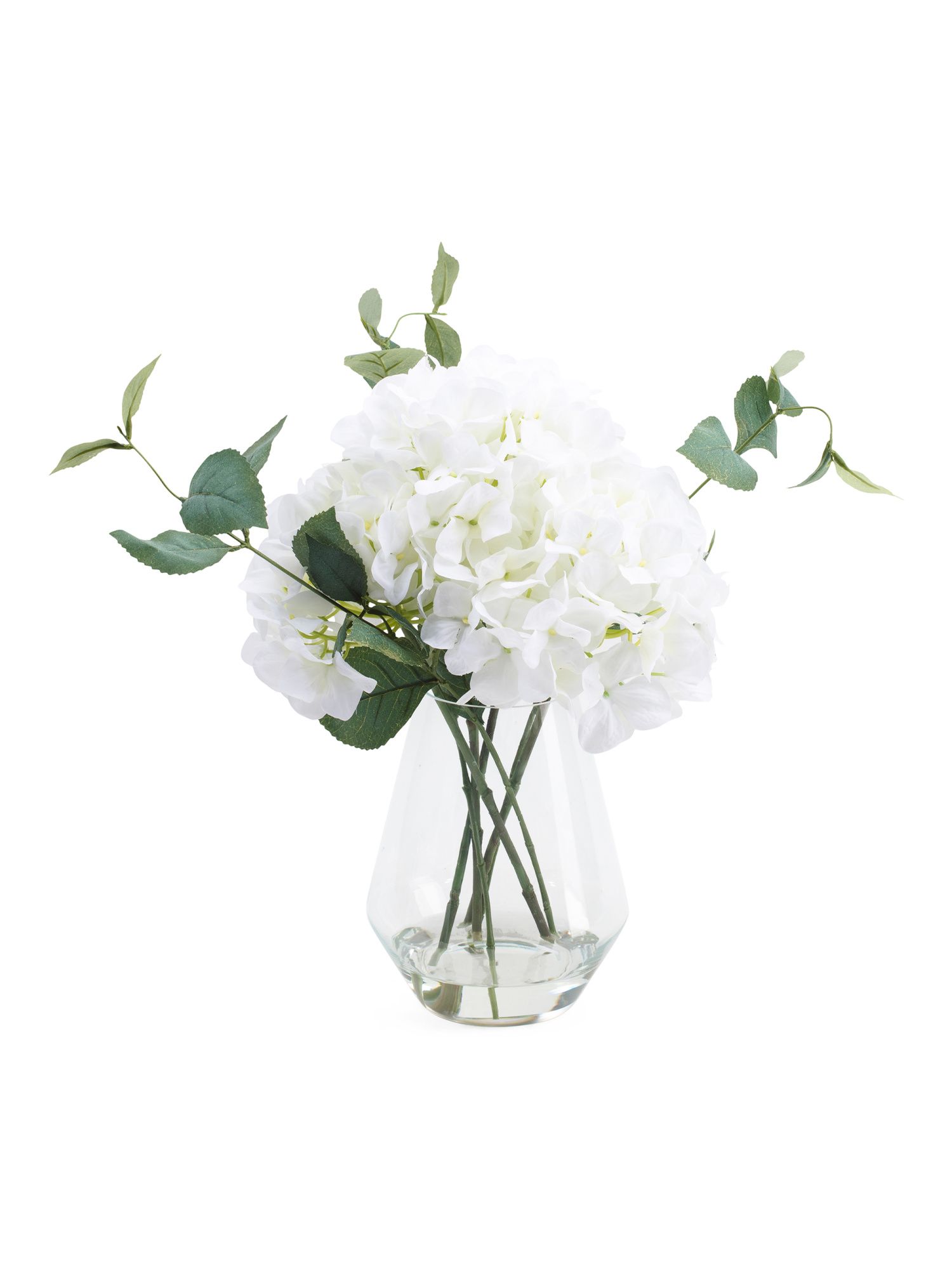 17.5in Hydrangeas In Glass Vase | TJ Maxx