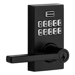 SmartCode 917 Matte Black Contemporary Keypad Electronic Single-Cylinder Halifax Door Handle Feat... | The Home Depot