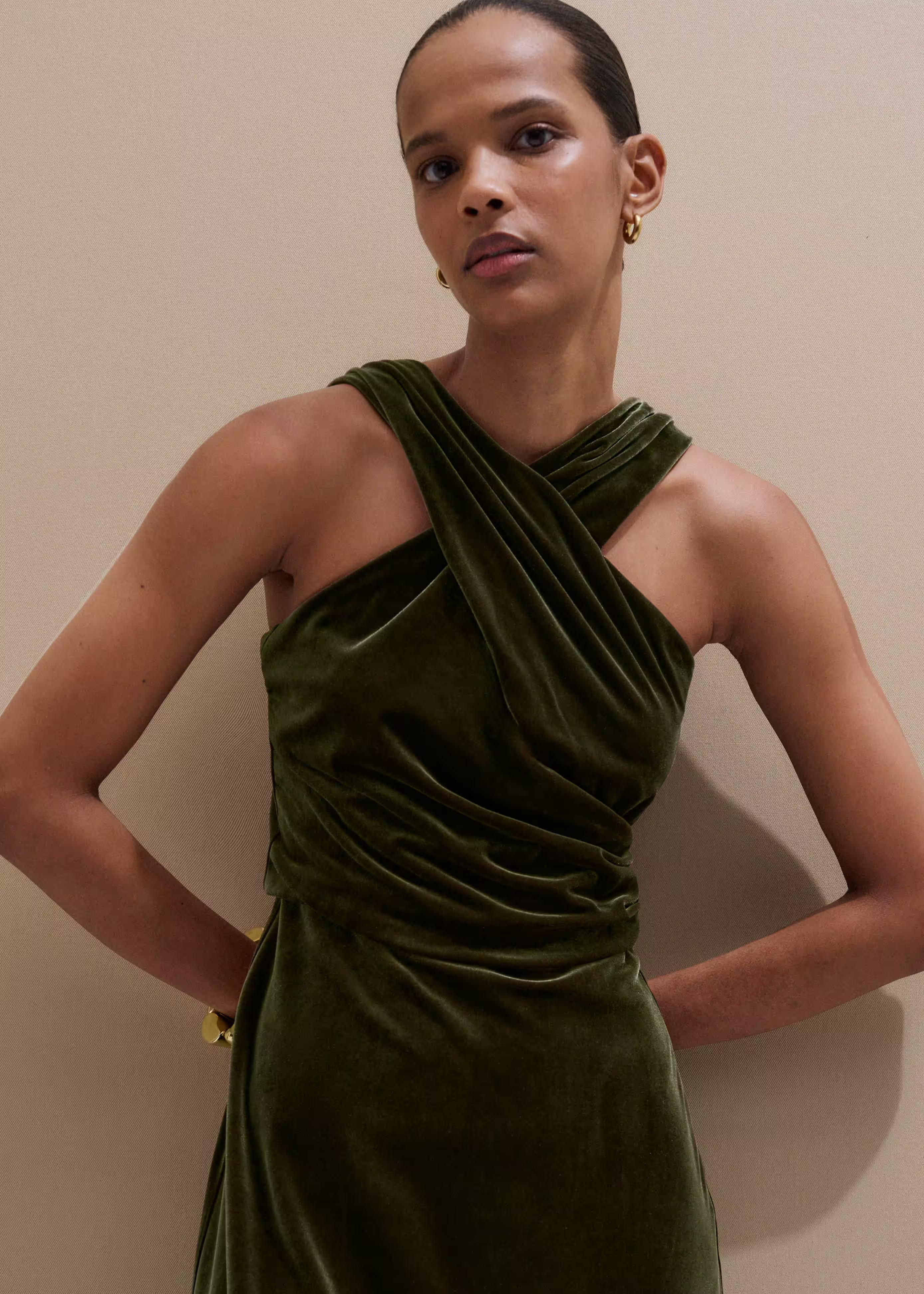 Full-Length Dress Fluid Velour | ME+EM Global (Excluding US)