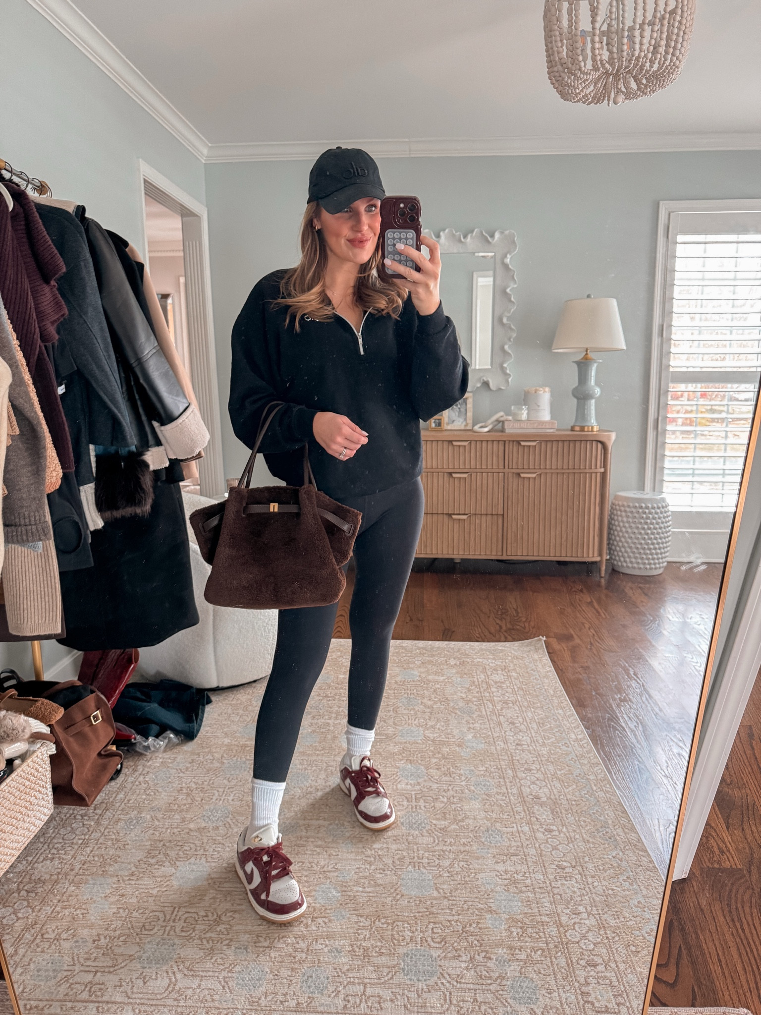 Today's outfit for basketball games! Sweatshirt is alo, runs tts wearing a small   

#LTKSeasonal #LTKShoeCrush #LTKActive