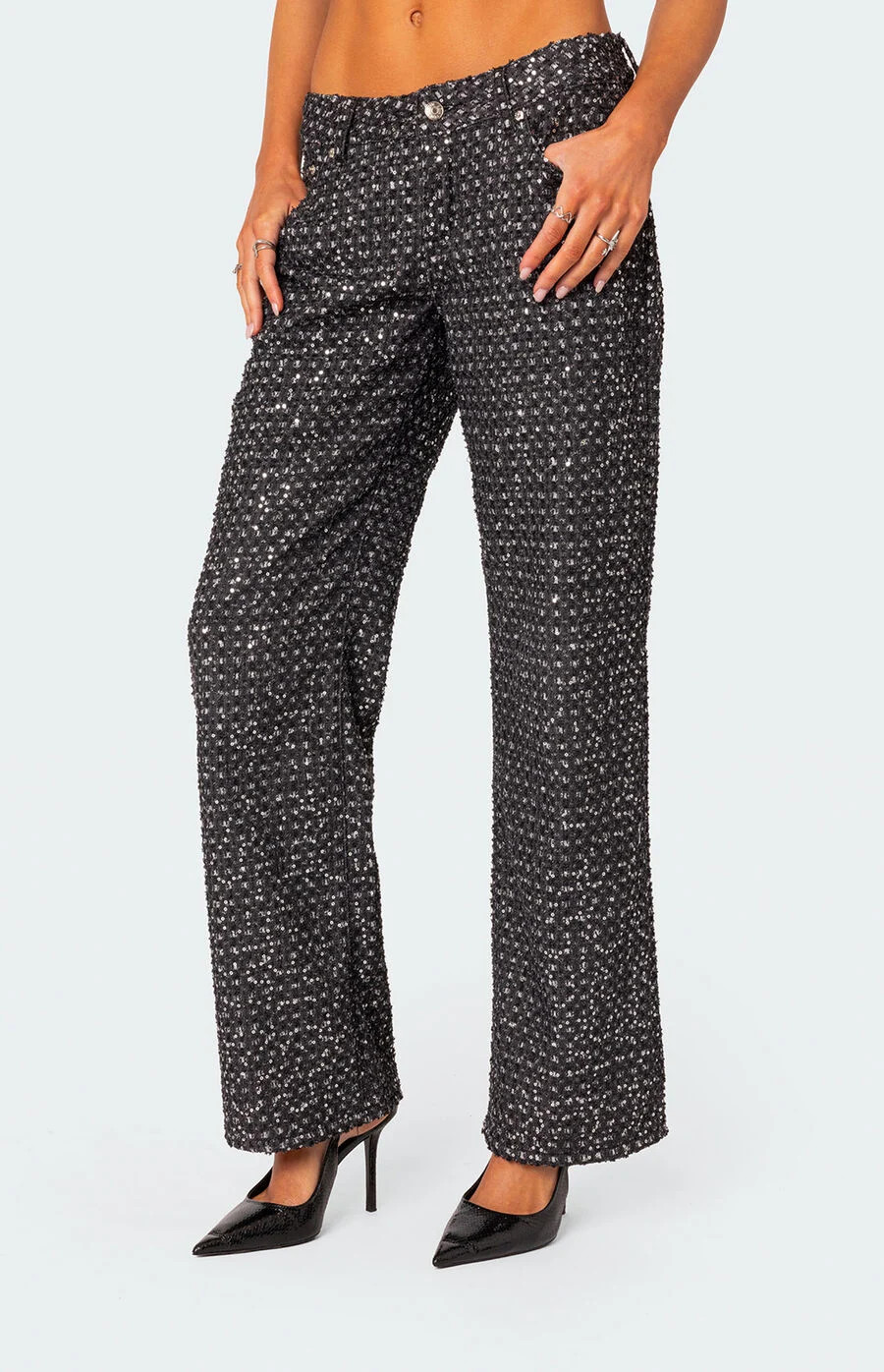 Edikted Riki Sheer Sequin Maxi Skirt | PacSun