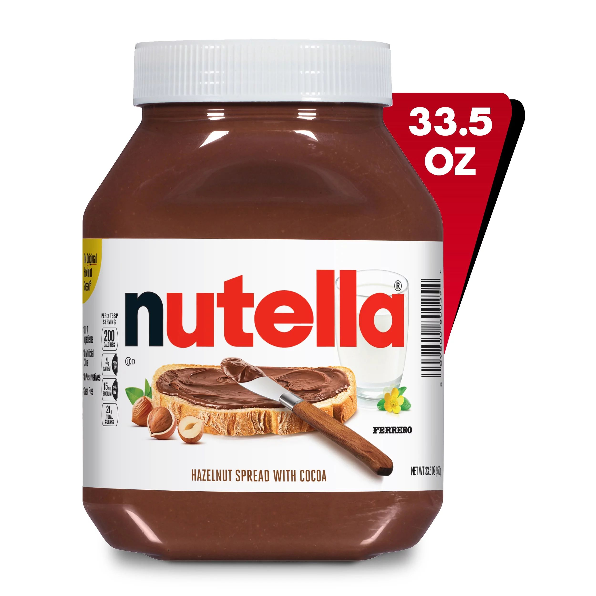 Nutella Hazelnut Spread with Cocoa for Breakfast, Holiday Baking And Desserts, 33.5 oz Jar | Walmart (US)