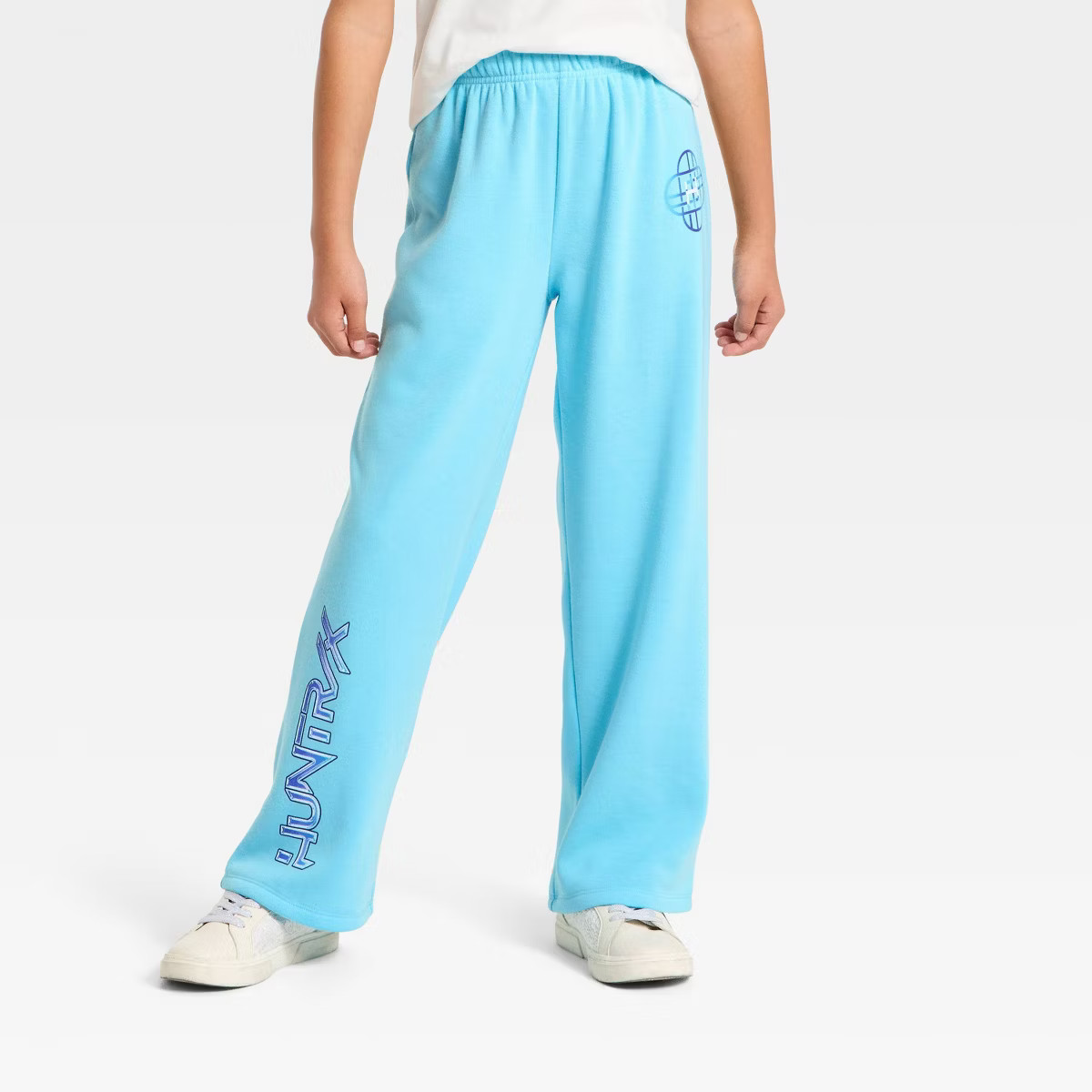 Girls' KPop Demon Hunters Huntrix Golden Fleece Jogger Pants - Blue | Target