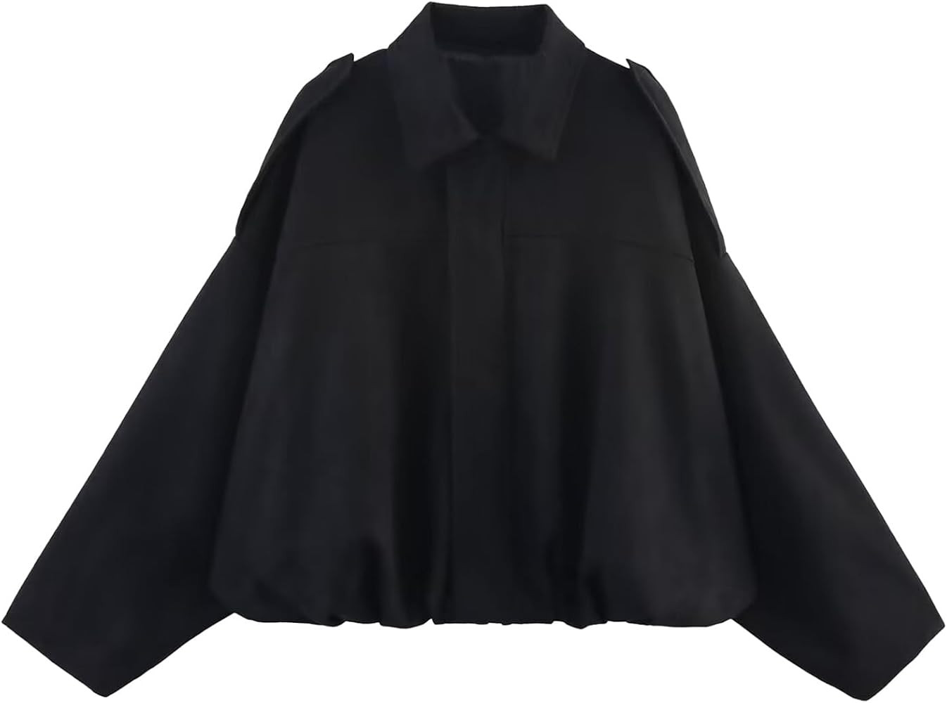 Womens Faux Suede Bomber Jacket Casual Lightweight Batwing Long Sleeve Oversized Coat Streetwear ... | Amazon (US)