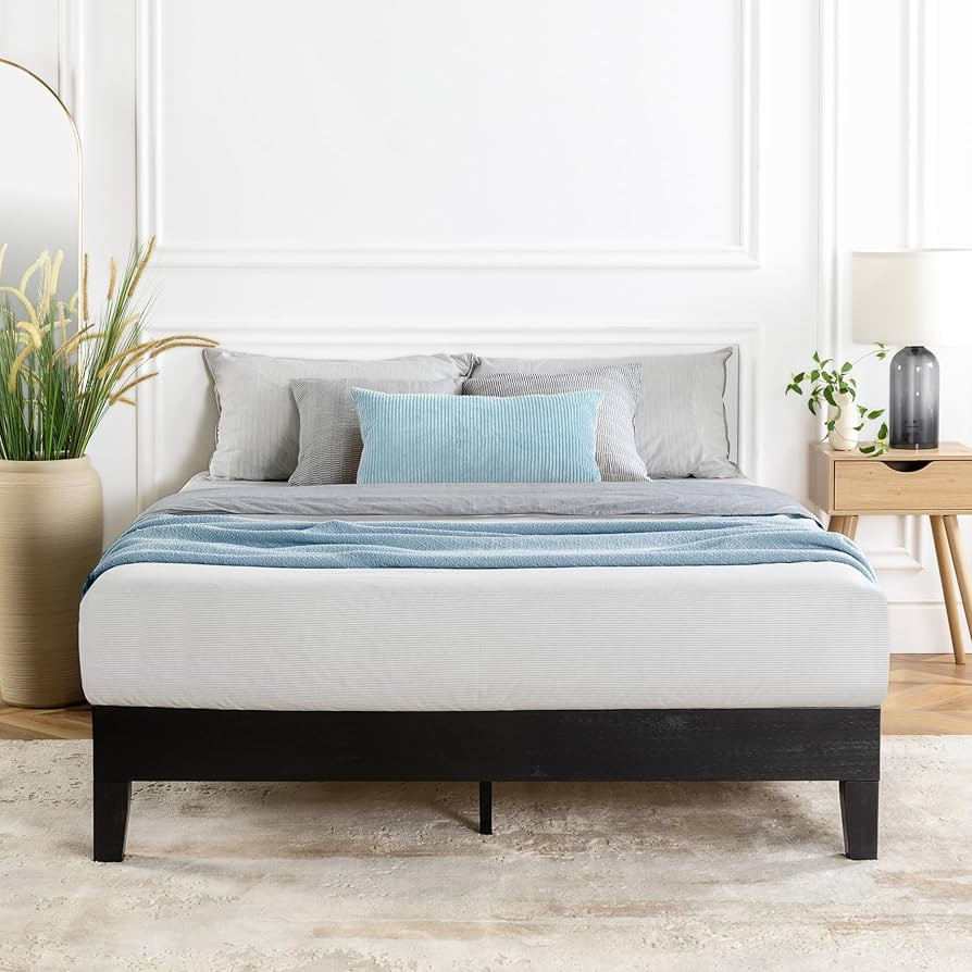 Mellow Naturalista Grand 12 Inch Solid Wood Platform Bed with Wooden Slats, Easy Assembly, Queen,... | Amazon (US)