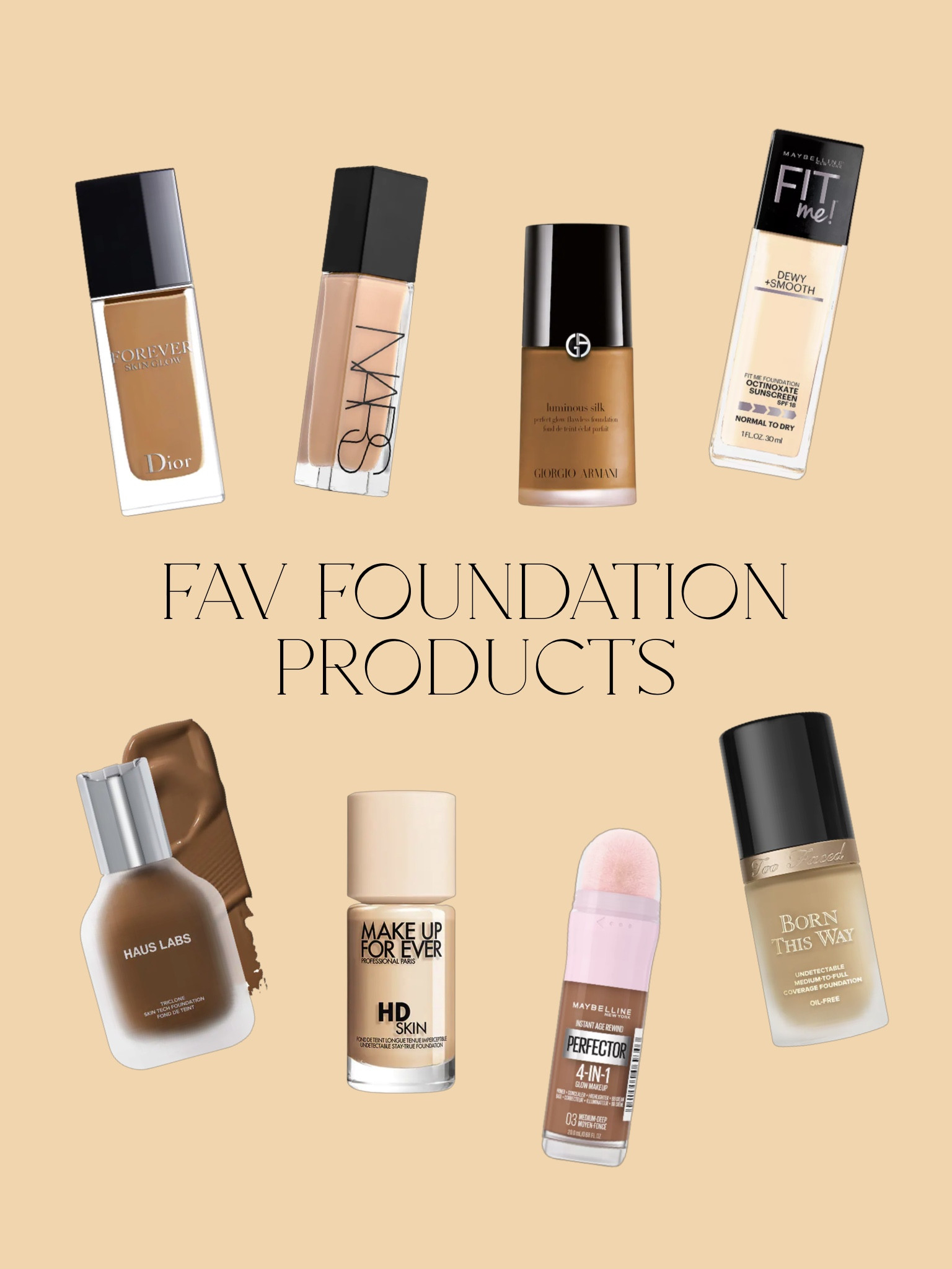 Favorite liquid foundation with different coverages/finishes for various skin types! 

#LTKbeauty #LTKstyletip