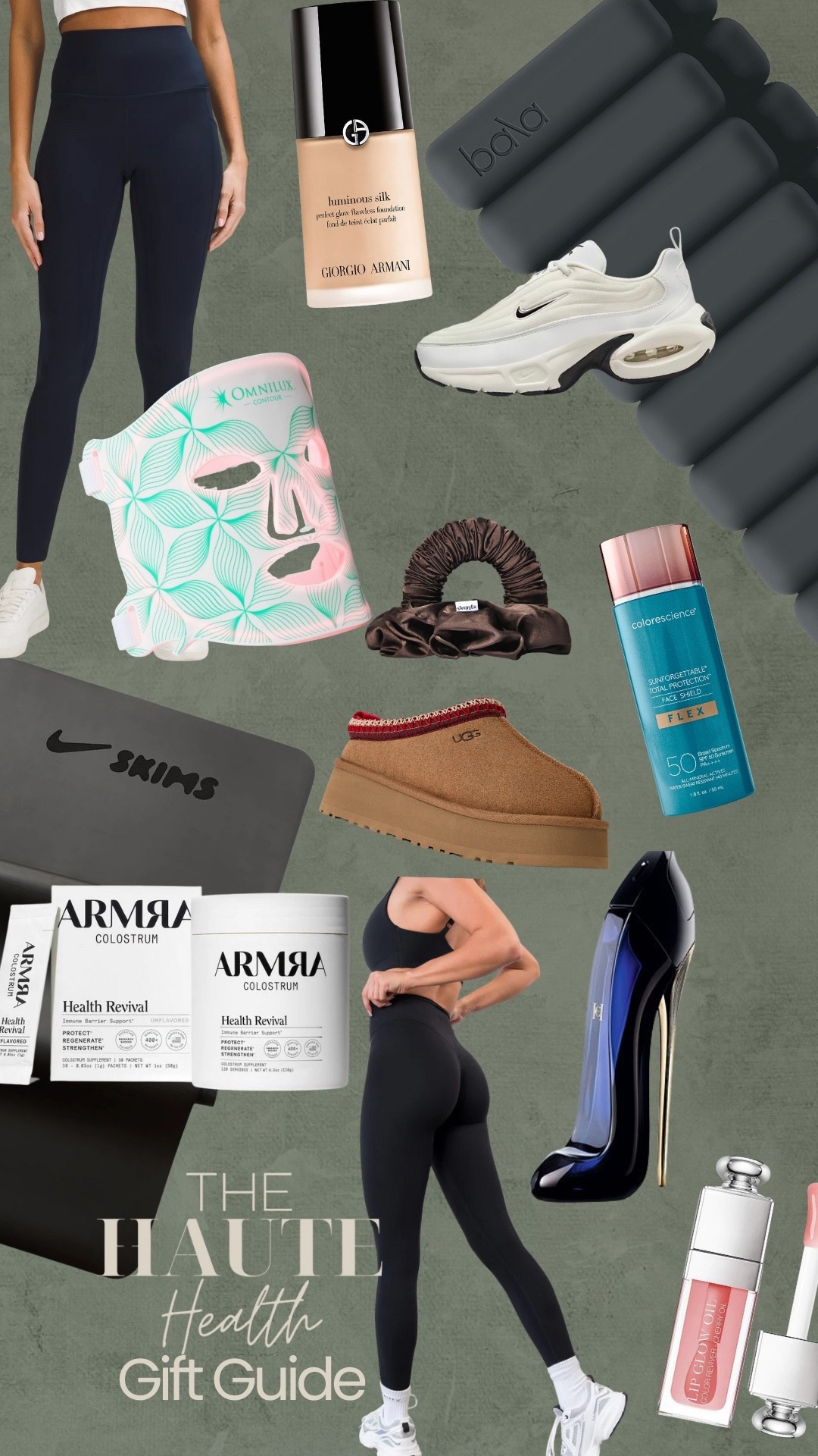 A last minute gift guide 🛍️🎄

•lululemon align leggings, vitality cloud 2 leggings, ARMRA colostrum, ugg platforms, good girl perfume, bala weights, sleepy tie, Nike skims yoga mat, Armani foundation, Dior lip oil, nike air max portal sneakers 

#LTKHoliday #LTKGiftGuide