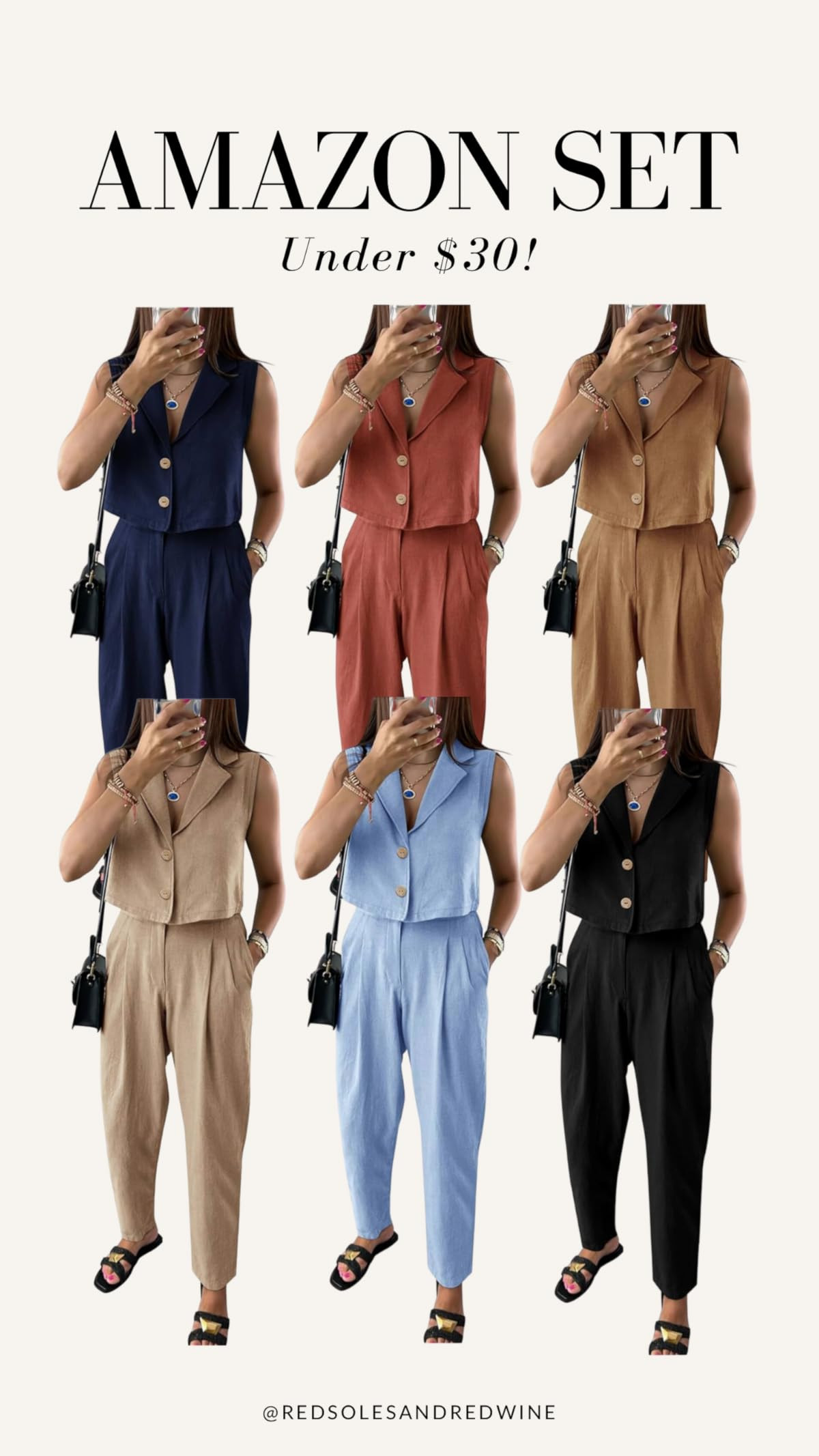 PRETTYGARDEN Women's Summer 2 Piece Blazer Outfit Casual Button V Neck Cropped Vest Tops High Wai... | Amazon (US)