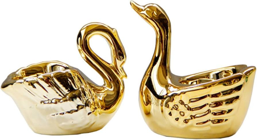 2pcs Swan Candle Holder Desktop Wedding Romantic Candle Holder Swan Tealight Holder Home Decorati... | Amazon (US)