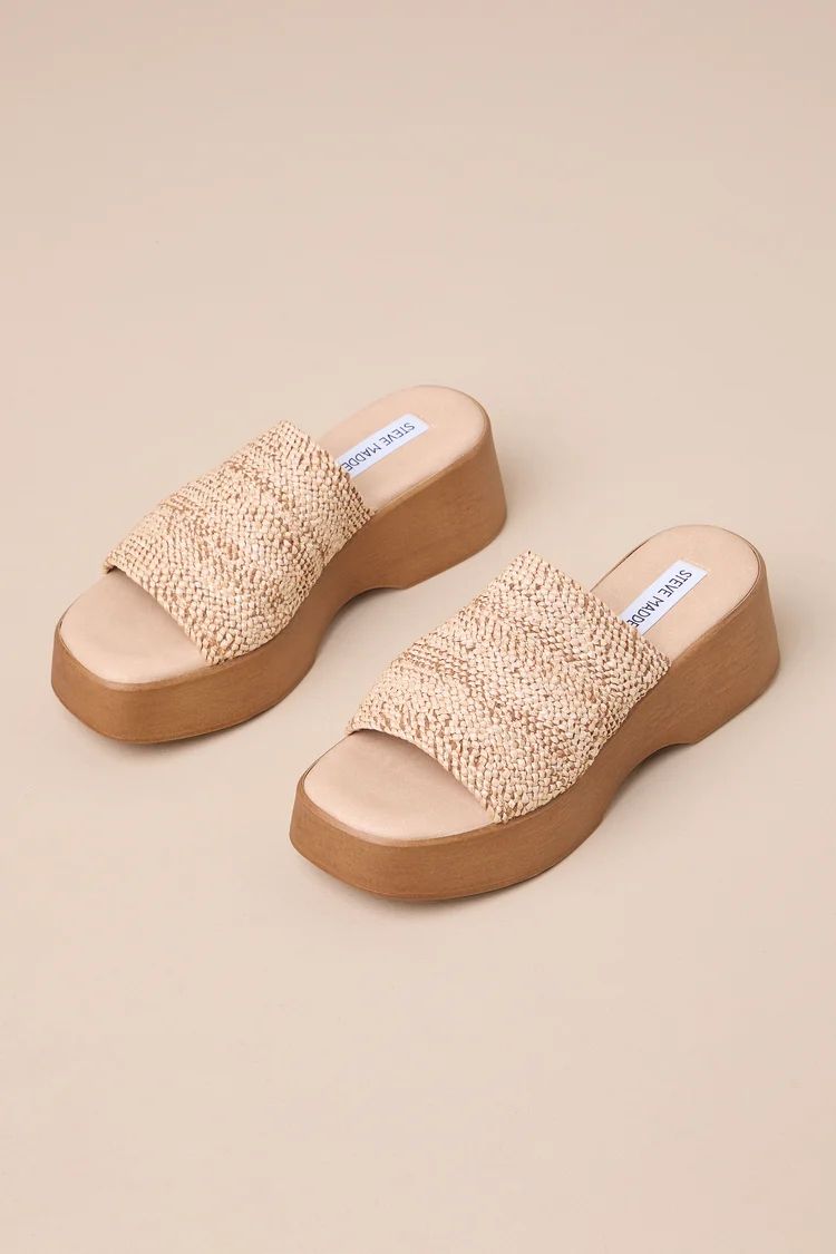 Slinky30 Raffia Platform Slide Sandals | Lulus