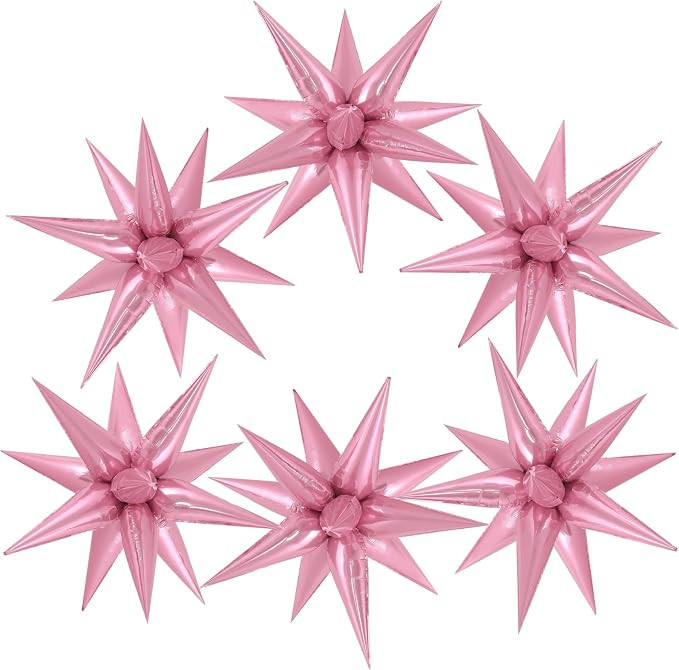 72 Pcs Star Balloons Foil Explosion Balloons Magic 12 Point Star Cone Balloon Arch Garlands Large... | Amazon (US)