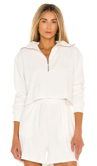 Lovers + Friends Half Zip Pullover in White. - size XL (also in S, XS) | Revolve Clothing (Global)