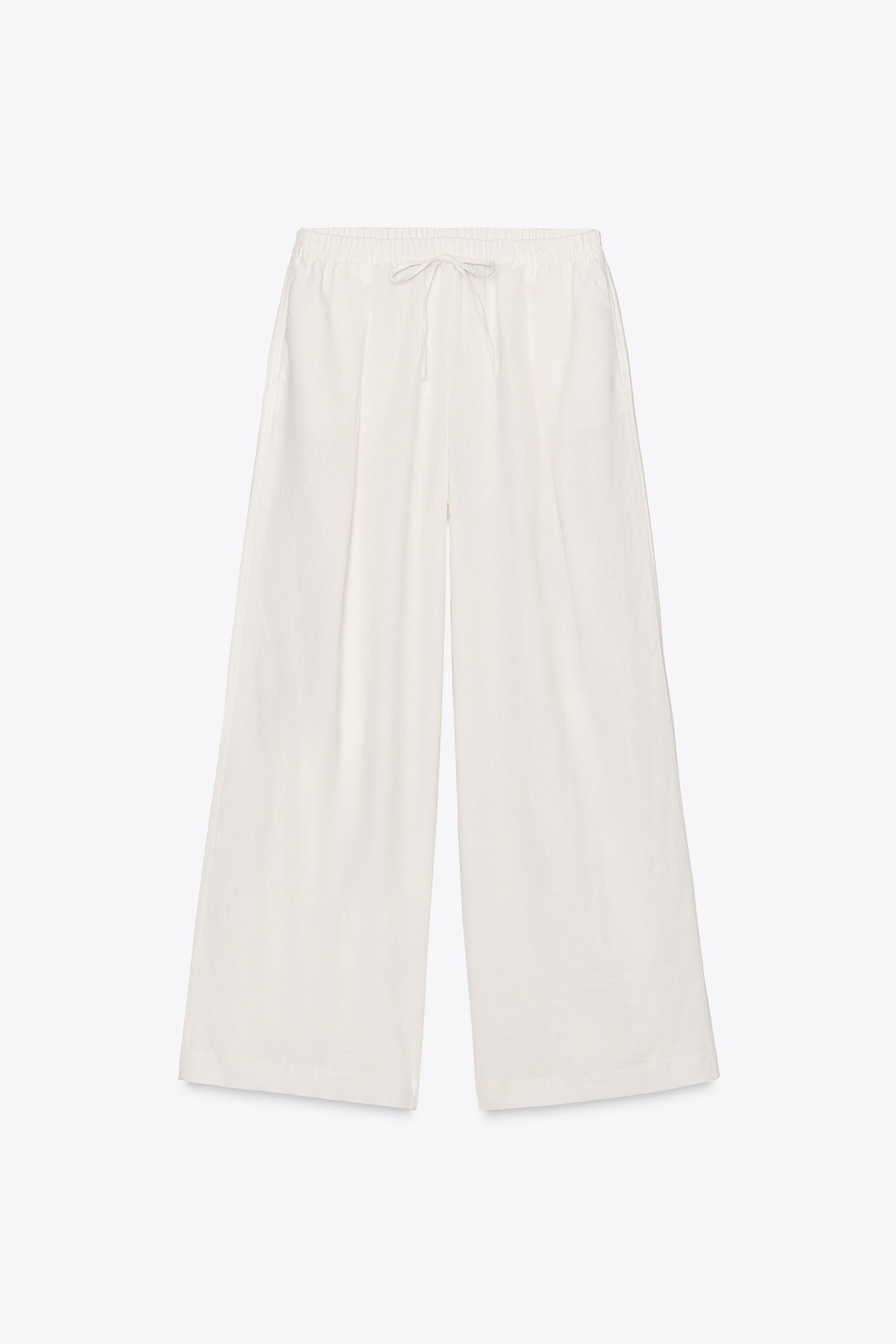 LINEN BLEND TROUSERS | Zara UK