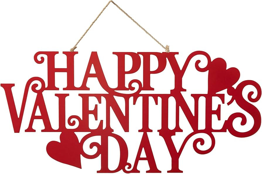 Glitzhome 24" L Metal HAPPY VALENTINE'S DAY Wall Decor Sign,Metal Valentine's Day Letters Decorat... | Amazon (US)