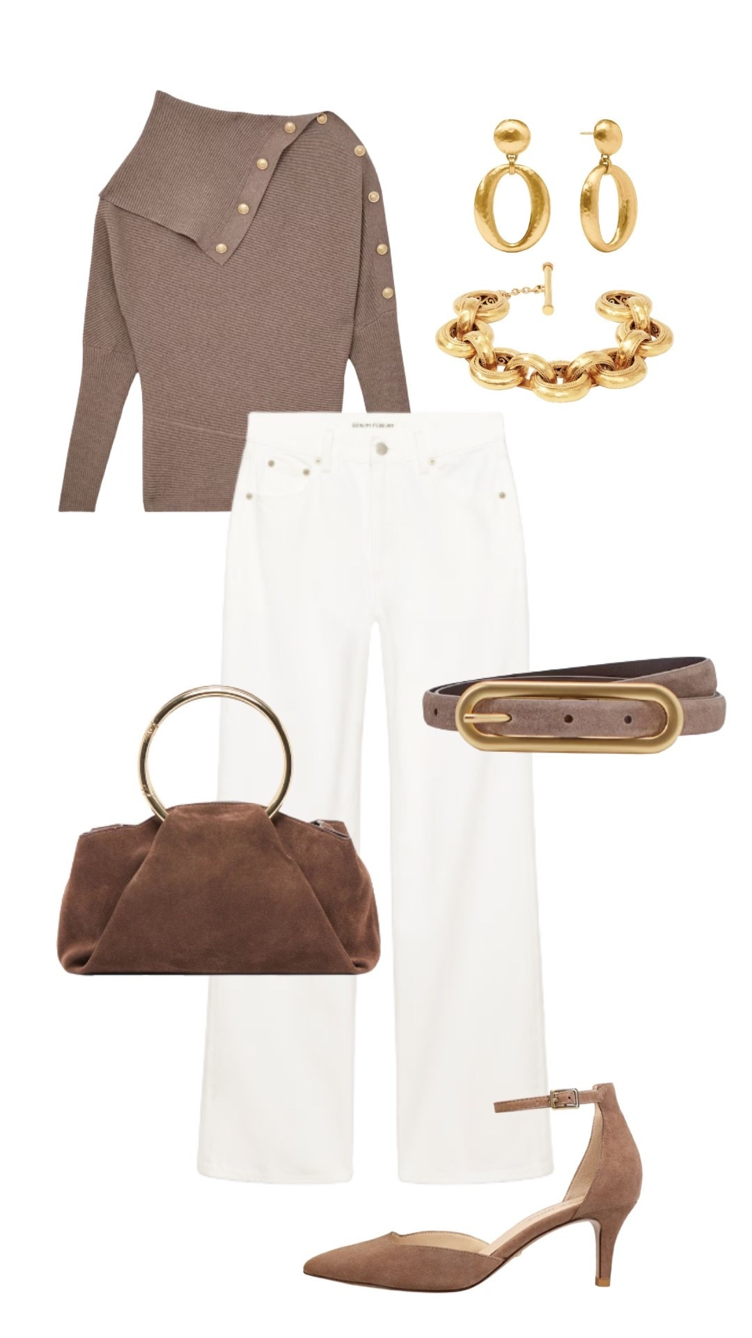 Taupe and white- simple and elegant style

#LTKwhitejeanoutfit

#LTKootd #LTKWorkwear
