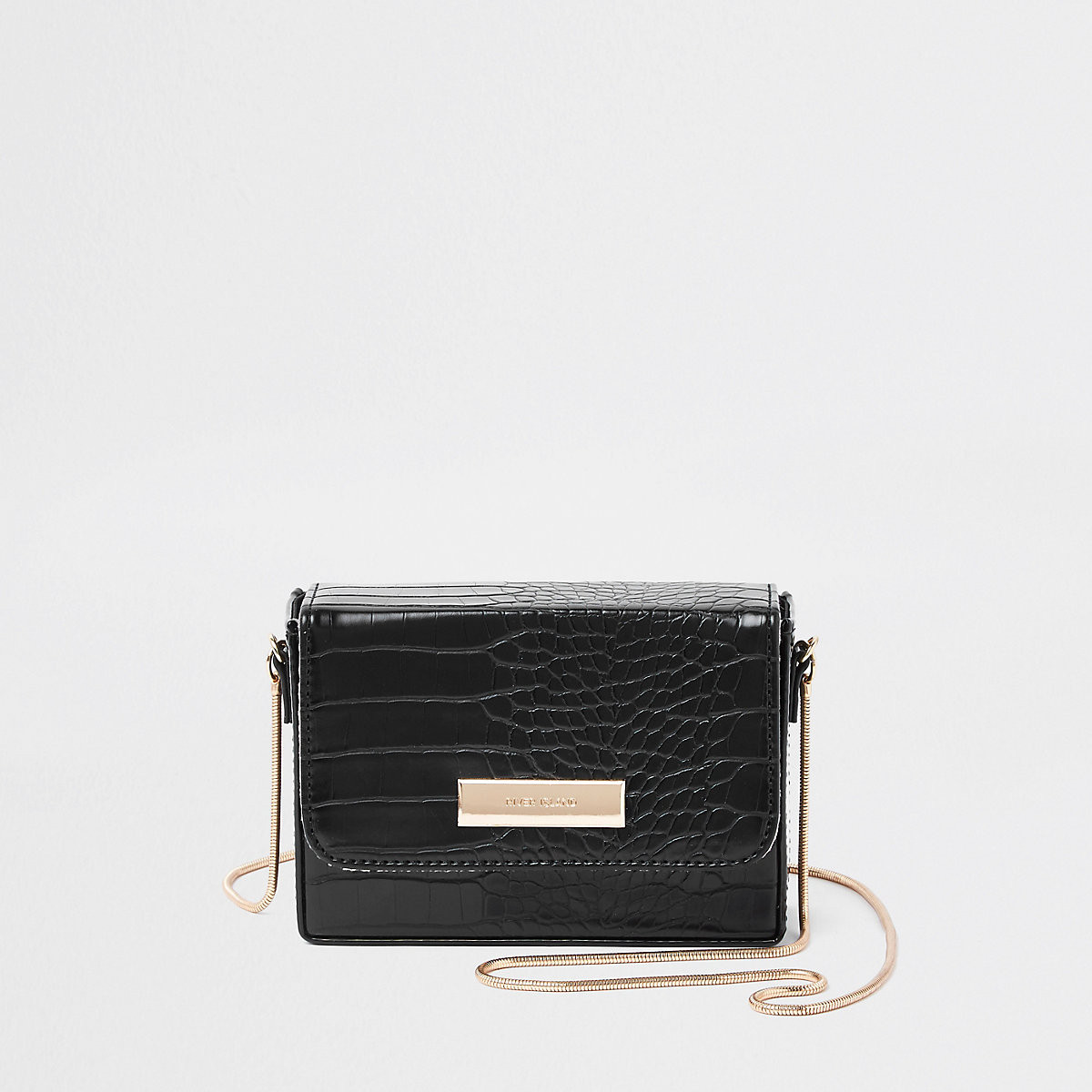 Black mini boxy mini boxy cross body bag | River Island (UK & IE)