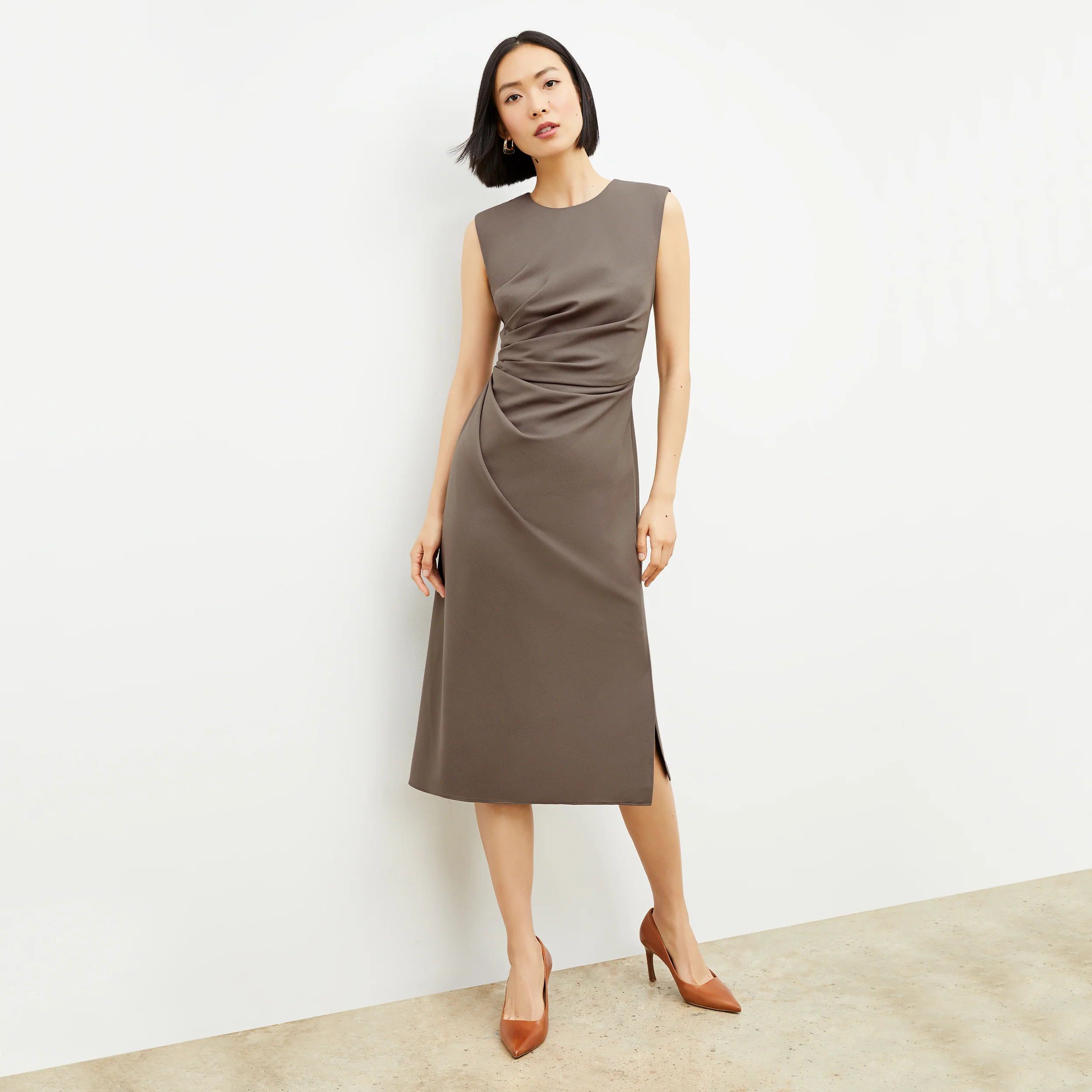 Jeannine Dress - Sharkskin :: Mink | MM LaFleur