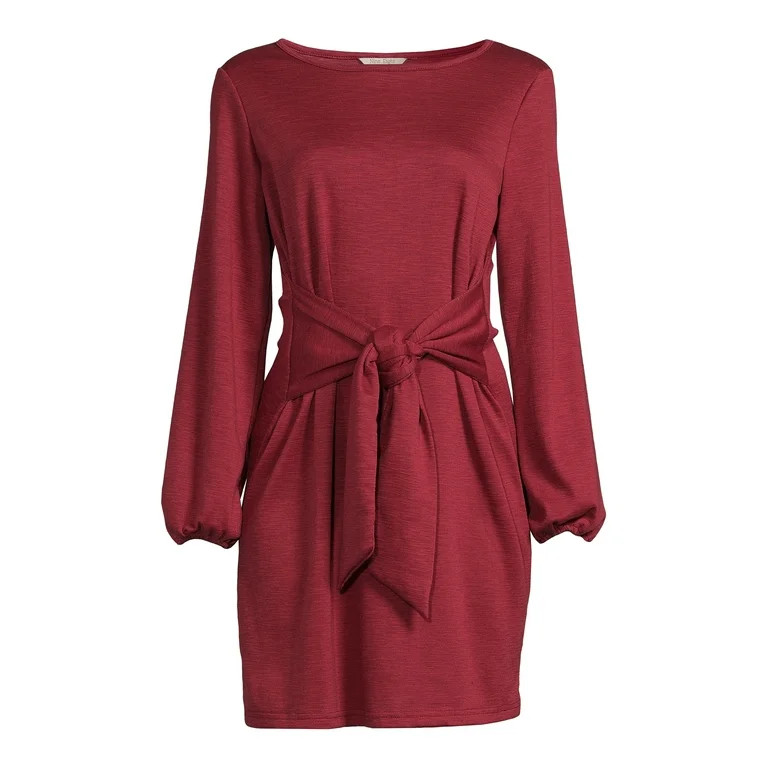 Nine.Eight Women’s Tie Waist Knit Cocktail Dress - Walmart.com | Walmart (US)