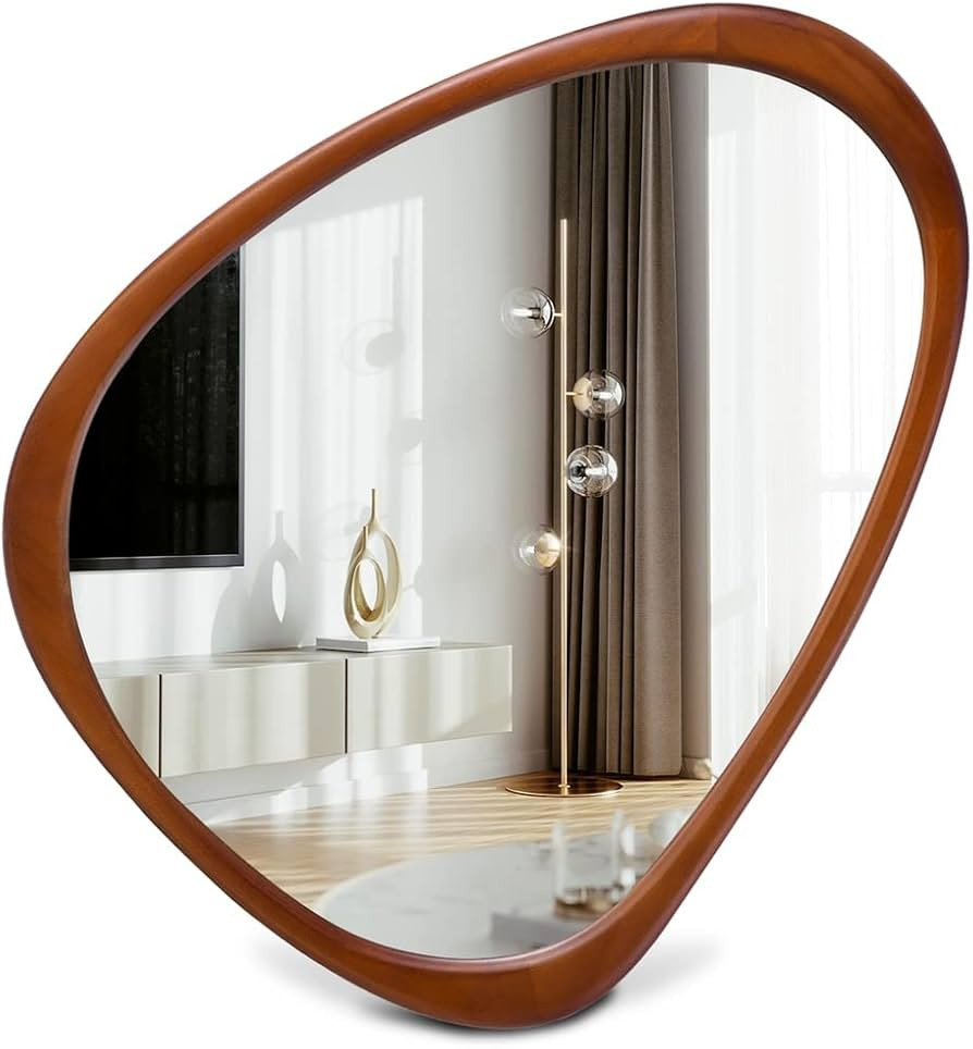 CFYLO Irregular Mirror, Wood Wall Frame Mirror, Asymmetrical Decorative Wall Wooden Mirror for Li... | Amazon (US)