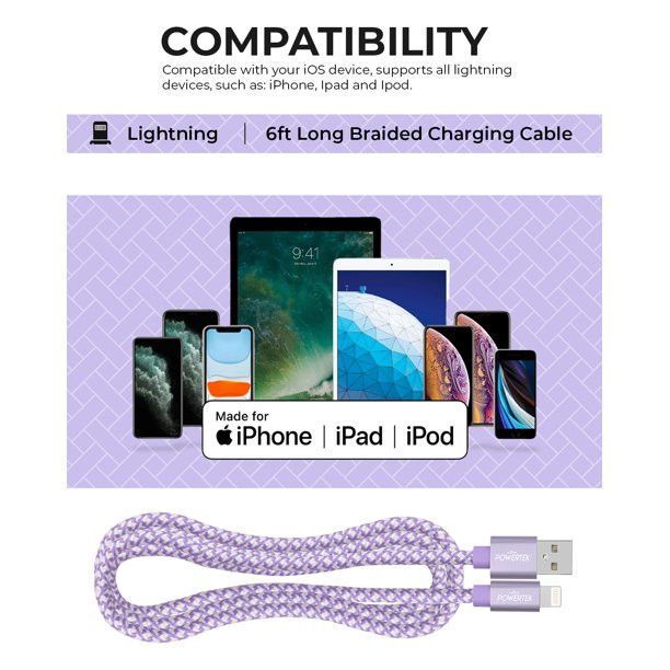 Liquipel Powertek iPhone Lightning Charger Cable, Fast Charging 6ft Lightning to USB A Cord Adapt... | Walmart (US)