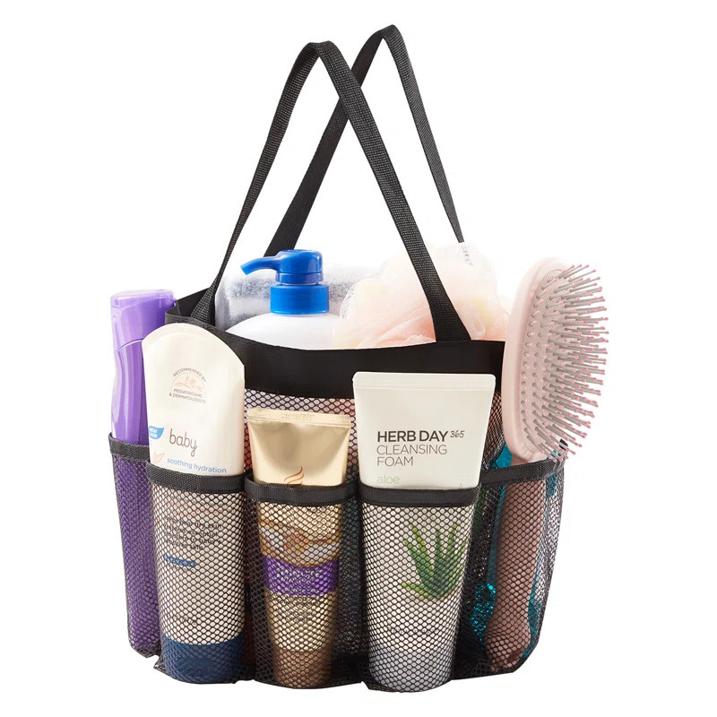 Freestanding Mesh Shower Caddy Portable Shower Tote Bag For College Dorm, With 7 Storage Pockets ... | Wayfair North America