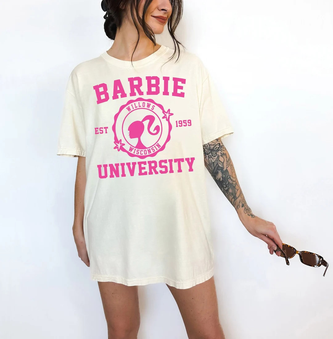 Barbie University Sweatshirt, Barbie Girl Shirt, Gift For Barbie Lover, Barbie University Shirt | Etsy (US)