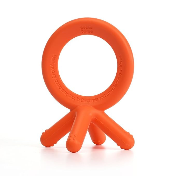 Comotomo Silicone Baby Teether, Orange | Amazon (US)