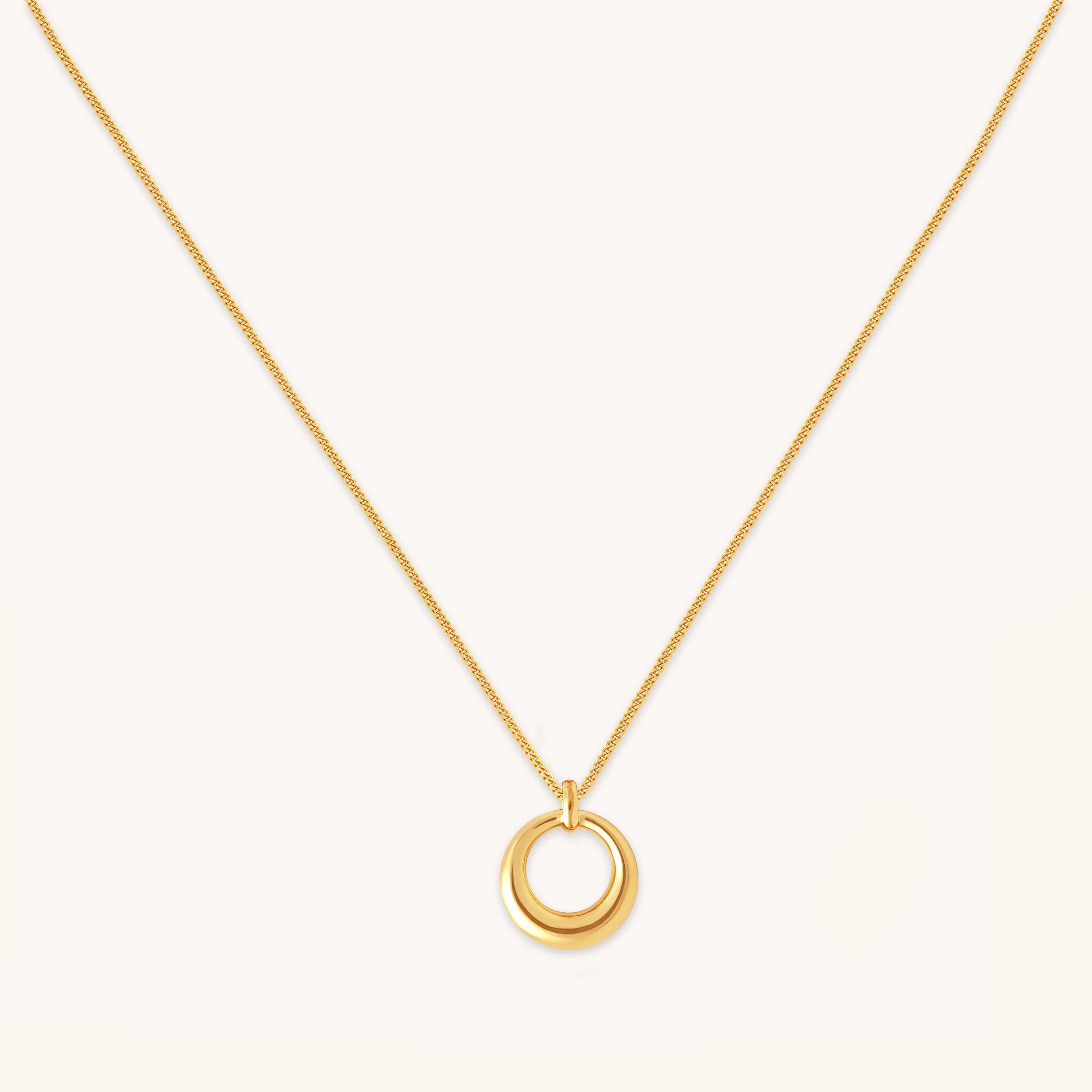 Bold Halo Gold Pendant Necklace | Astrid & Miyu Necklaces | Astrid and Miyu