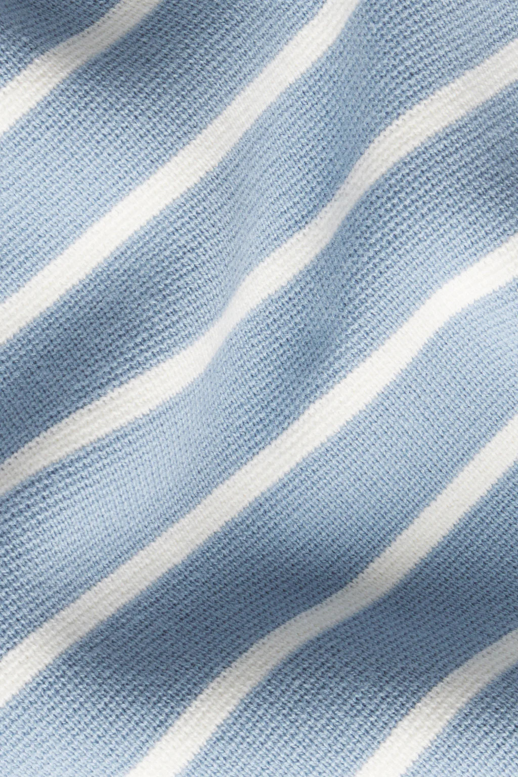 Lydia Cotton Sweater in Dusty Blue Ivory Stripe | Lake Pajamas