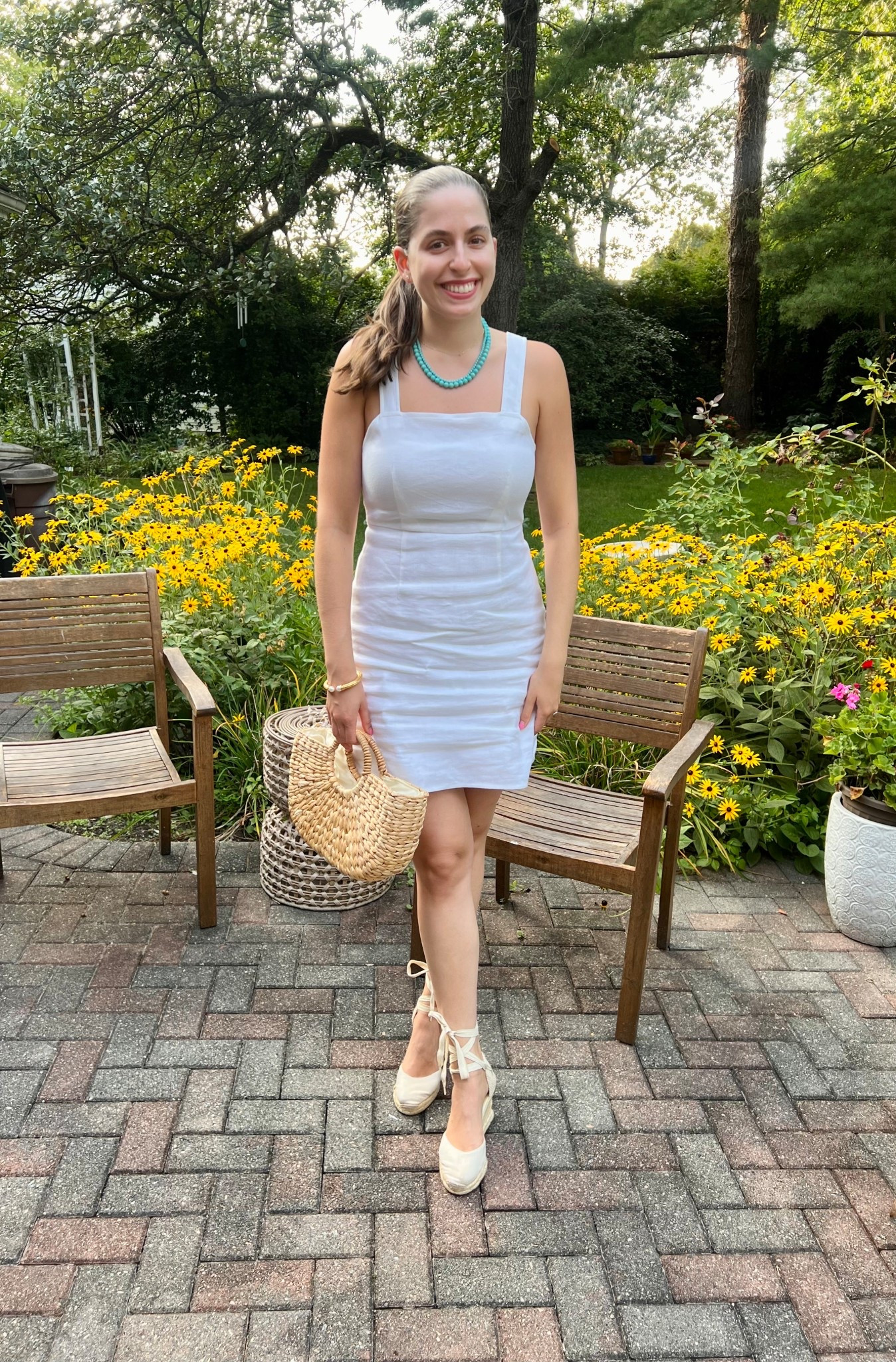 loves linen but hates the wrinkles… anyone find a solution yet? 😂
These beautiful turquoise necklaces were gifted from @otterspirit Use my code ELIZABETH20 for 20% off! 


White linen dress, linen dress, espadrilles, espadrille wedges, straw bag, wicker bag, little white dress, soludos, turquoise necklaces, beaded necklaces

#LTKStyleTip #LTKFindsUnder100 #LTKSeasonal