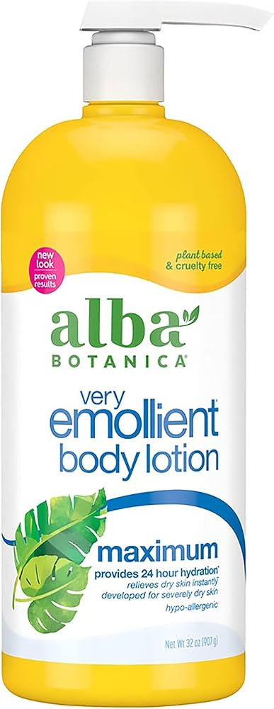 Alba Botanica Very Emollient Body Lotion, Maximum Dry Skin Formula, 32 Oz | Amazon (US)