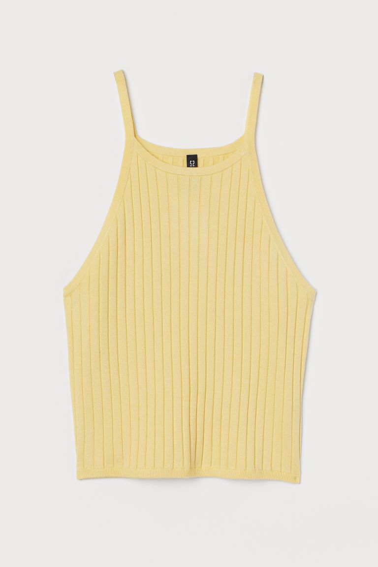 H & M - Ribbed Tank Top - Yellow | H&M (US + CA)