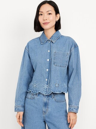 Jean Eyelet Jacket | Old Navy (CA)