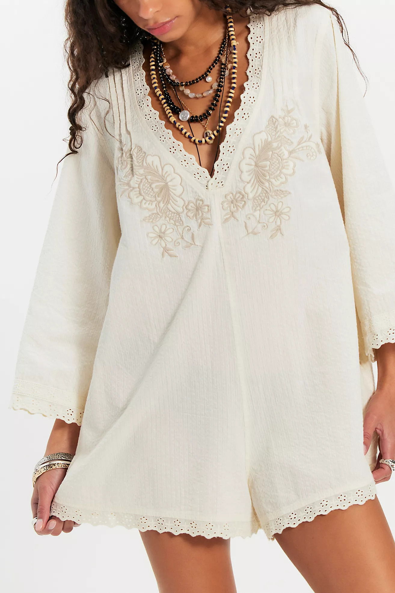 Cawley Embroidered Romper | Free People (Global - UK&FR Excluded)