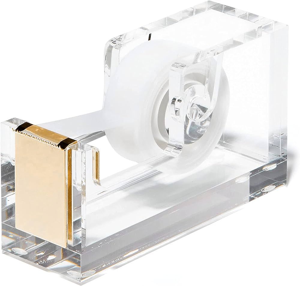 Acrylic & Gold Tape Dispenser by OfficeGoods - A Classic Design to Brighten Up Your Desk and Offi... | Amazon (US)