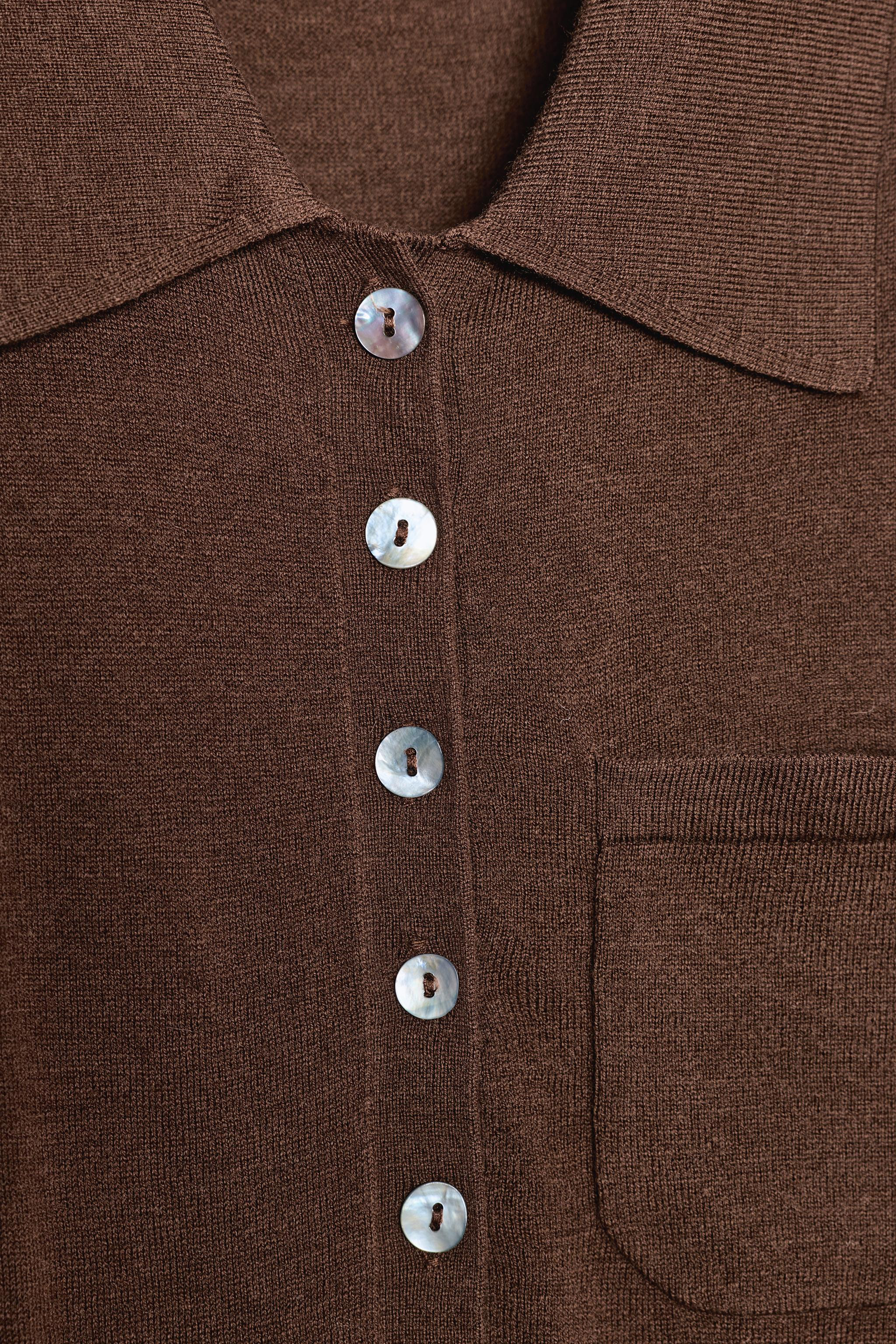 WOOL BLEND POLO SHIRT WITH POCKET | Zara US