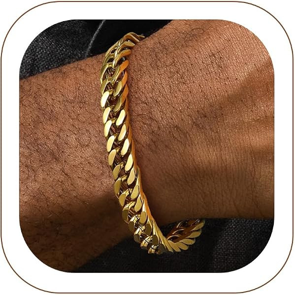 FaithHeart Mens Stainless Steel Cuban Link Bracelet, Tarnish Resistant | Amazon (US)