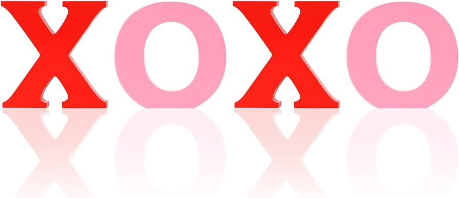 Valentine's Day XOXO Wooden Sign Love Wood Blocks for Happy Valentine's Day Party Table Desk Home... | Amazon (US)