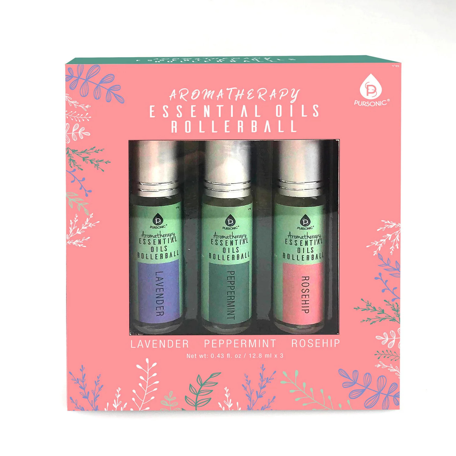 Pursonic Aromatherapy Essential Oil Rollerballs Lavender Peppermint Rosehip | EOR3 | Lowe's