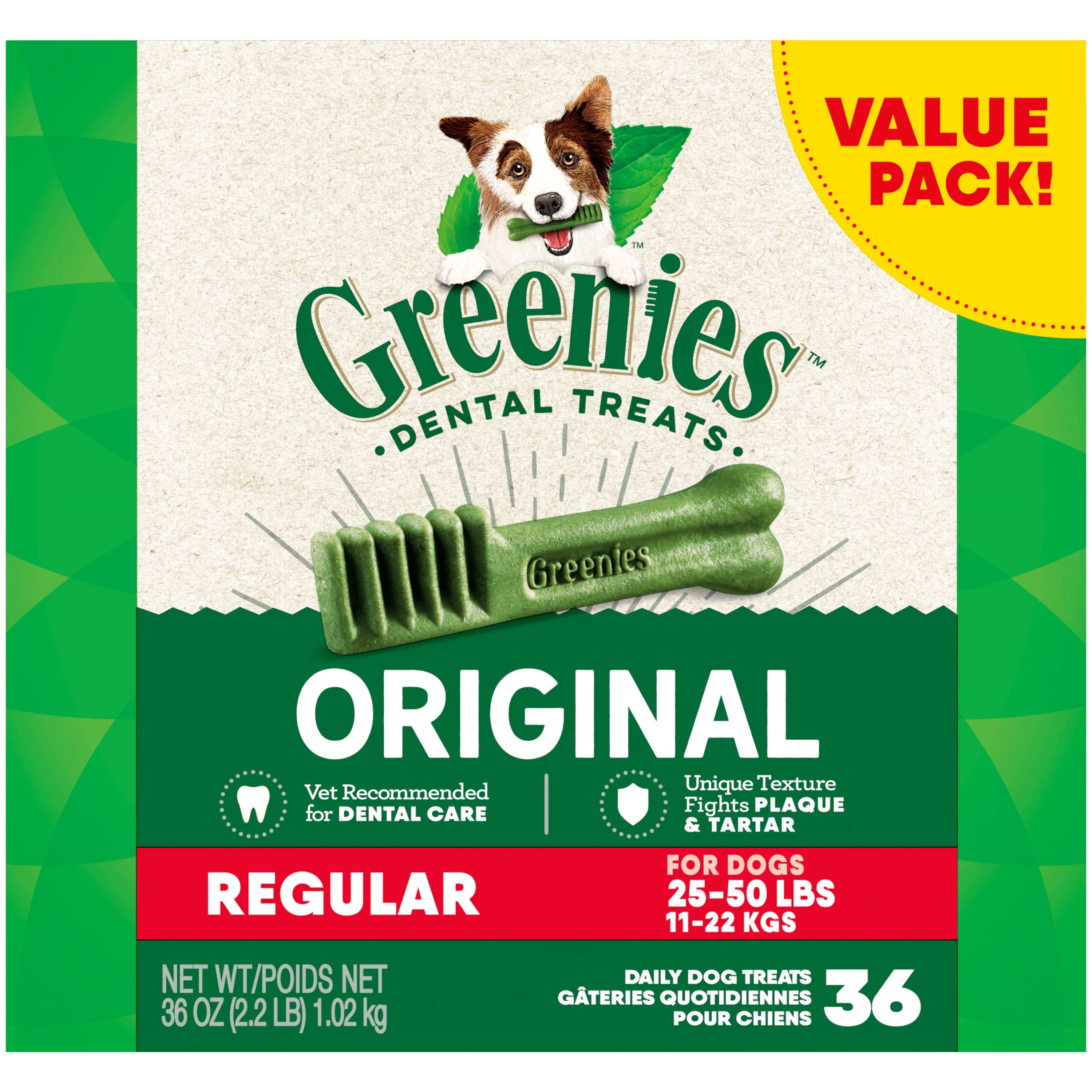Greenies Original Flavor Dental Dog Treats, 36 oz Box | Walmart (US)