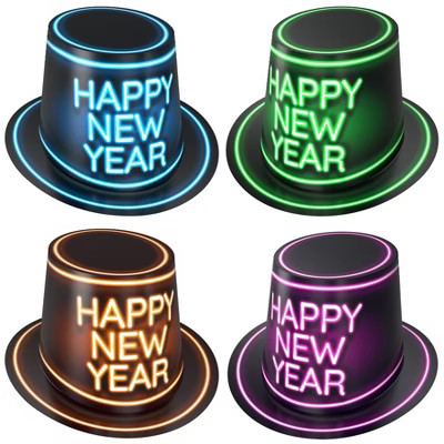 Beistle Glowing New Year Hi-Hats, (25/Pkg) Multi | Target