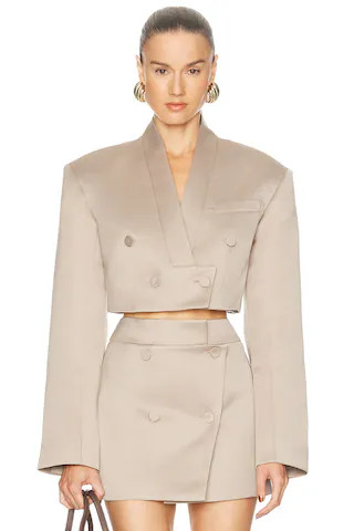 Camila Coelho Marosa Jacket in Taupe from Revolve.com | Revolve Clothing (Global)