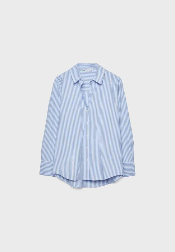 Striped poplin shirt - Women's Shirts & Blouses | Stradivarius United Kingdom | Stradivarius (UK)