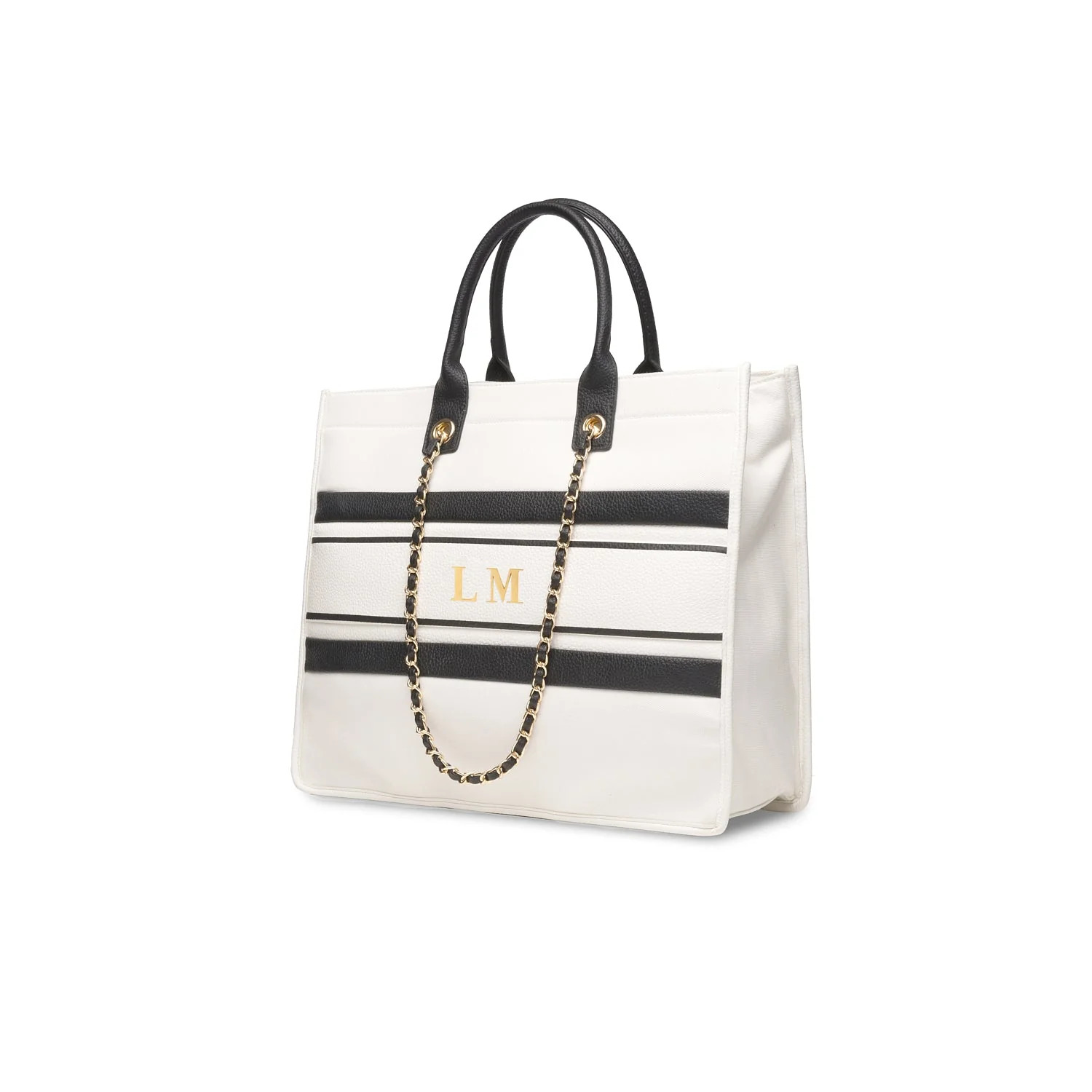 Ivory/Black Canvas Resort Bag | Abbott Lyon