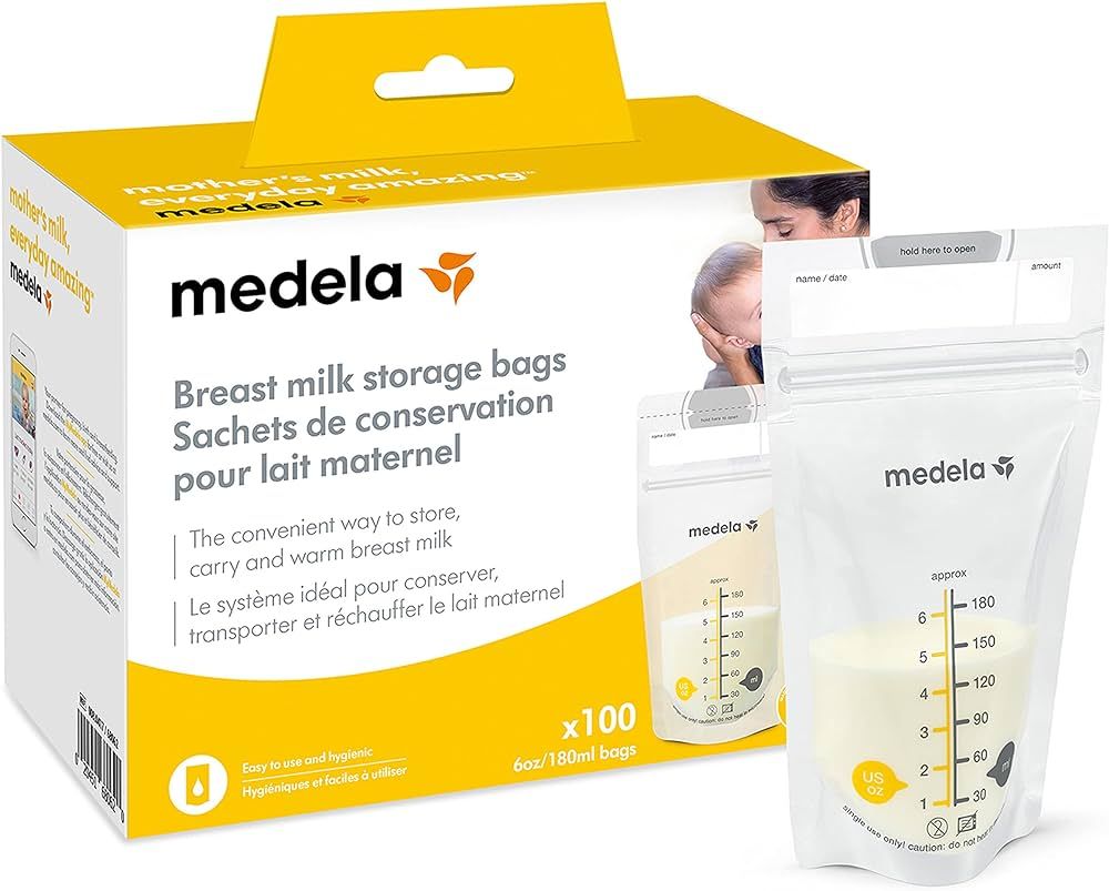 Medela Breast Milk Storage Bags, 100 Count, Ready to Use Breastmilk Bags for Breastfeeding, Self ... | Amazon (US)