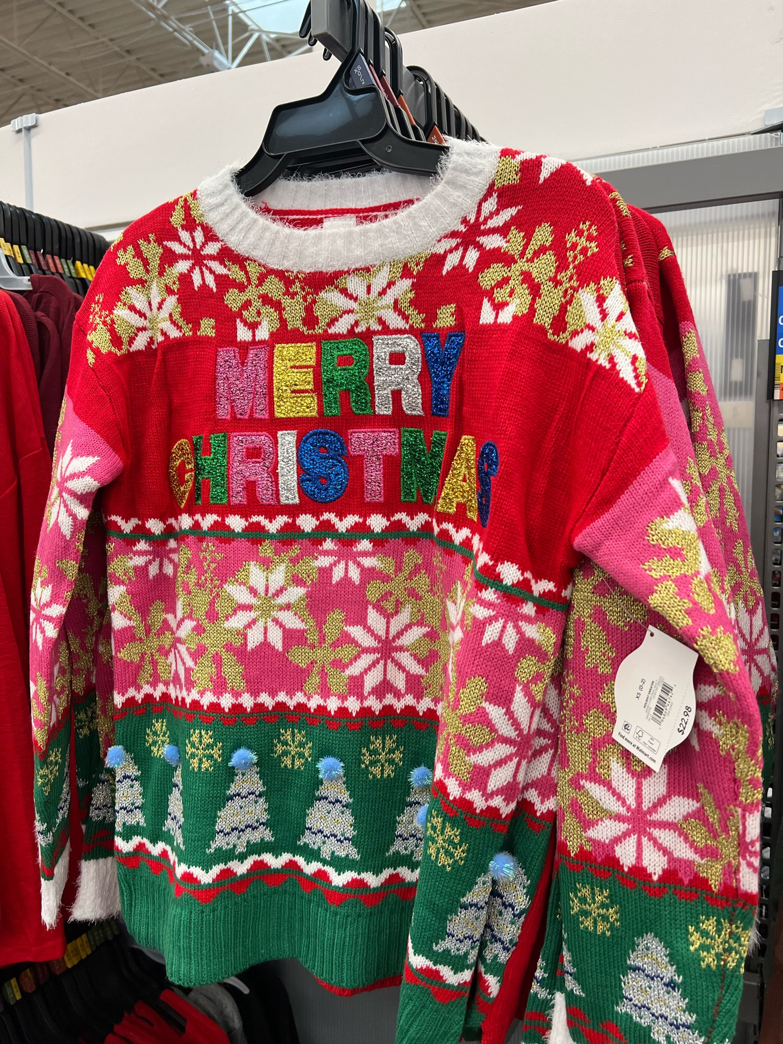 I’m not a big ugly Christmas sweater girly but I love this! Under $25 at Walmart 🤍💕
