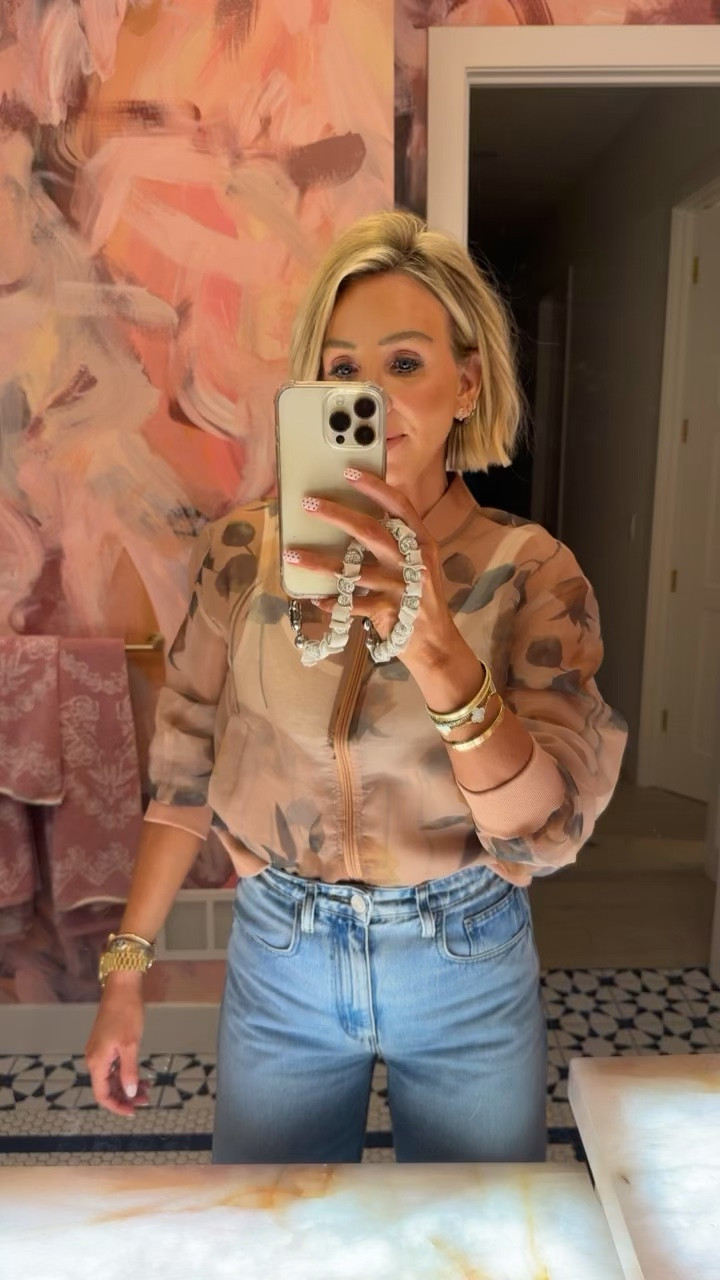 This sheer blush floral bomber 🔥🔥🔥 in a medium but could have done a small 